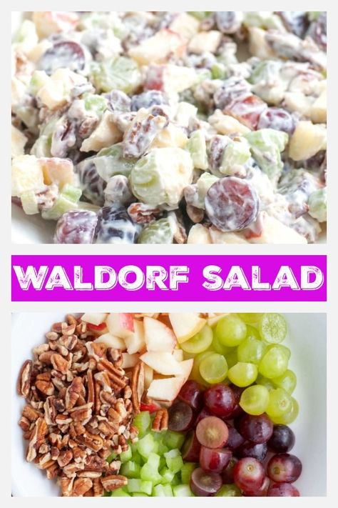 Wardolf Salad Recipe, Best Waldorf Salad Recipe, Creamy Fruit Salad, Waldorf Chicken Salad, Thanksgiving Goodies, Waldorf Salad Recipe, Creamy Fruit Salads, Vegetable Salads, Apple Salad Recipes