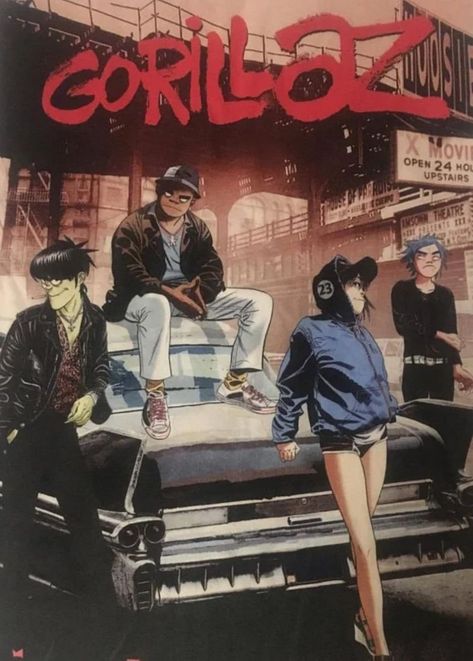 X Movies, Arte Grunge, Gorillaz Art, Music Poster Design, Vintage Poster Art, Band Posters, Gorillaz, Room Posters, Cool Posters