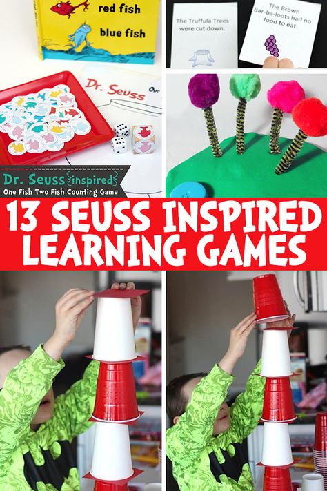 Dr Seuss Games For Toddlers, Dr Seuss Steam Activities For Kids, Dr Seuss Memory Game Free Printable, Dr Seuss Movement Activities, Dr Seuss For Preschoolers, Dr Seuss Games Preschool, Dr Seuss First Grade, Dr Seuss Centers Kindergarten, Dr Seuss Activities For First Grade