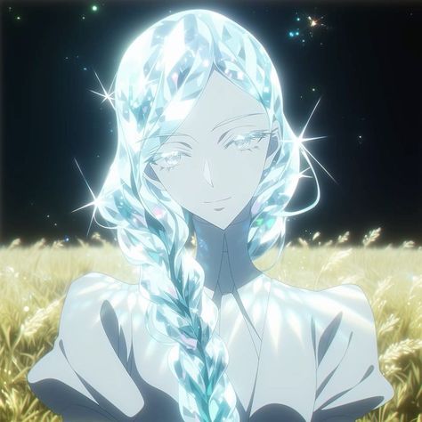 Land Of Lustrous Icon, Land Of The Lustrous Fanart, Land Of The Lustrous Oc, Crystal Character Design, Land Of Lustrous, Anime Crystal, Crystal Character, Land Of The Lustrous, Lustrous Hair