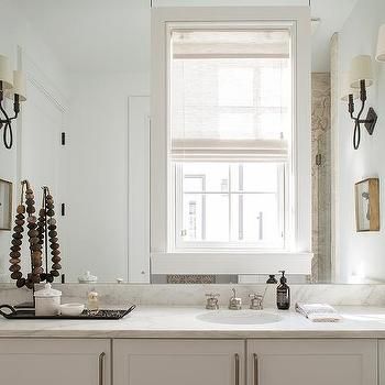 Bathroom Vanity Under Window Design Ideas Mcgee Bathroom, White Subway Tiles, White Windows, Bathroom Windows, Remodel Kitchen, White Cabinetry, Trendy Bathroom, Interior Paint Colors, Studio Mcgee