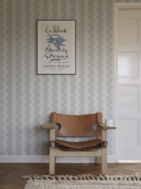 Ben Light Blue - Wallpaper | Sandberg Wallpaper Boys Room Wallpaper, Swedish Wallpaper, Loft Inspiration, Scandi Interiors, Sandberg Wallpaper, Striped Room, Wallpaper Interior, Yellow Room, Ligne Roset