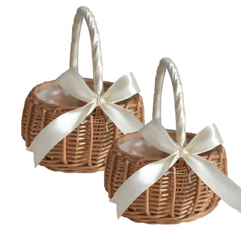 Rattan Flower, Basket Willow, Wedding Flower Girl Basket, Easter Egg Basket, Candy Basket, Decorative Storage Baskets, Flower Baskets, Flower Girl Baskets, Basket With Handle