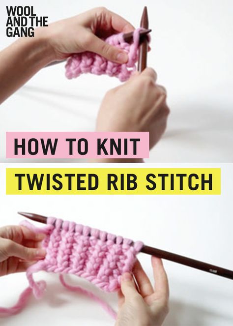 Like rib, only twisted. In this easy-to-follow tutorial, you’ll get to grips with twisted knit and twisted purl stitches to make twisted rib stitch. Twisted Rib Stitch Knitting, Twisted Knit Stitch, Twisted Rib Stitch, Rib Stitch Knitting, Crochet Kits, Rib Stitch, The Vivienne, Purl Stitch, How To Knit