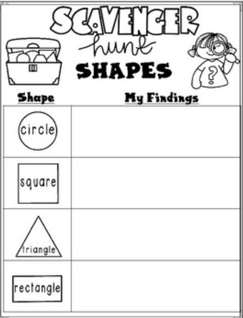 3d And 2d Shapes, Shapes Scavenger Hunt, April Worksheets, Shape Scavenger Hunt, Kinder Math Activities, Shape Hunt, 3 D Shapes, Preschool Shapes, Shapes Kindergarten