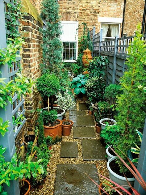 You can easily place some potted plants or planters under the shaded areas in your garden and then add mulch to protect them from the elements and from animals eating them. Some plants that are better for what are known as "shady" spots in your garden include oaks  maples and sycamore trees. Very Small Garden Ideas, August Garden, Narrow Garden, Small Courtyard Gardens, Courtyard Gardens Design, Small Courtyards, Small Backyard Gardens, Garden Wallpaper, Backyard Garden Design