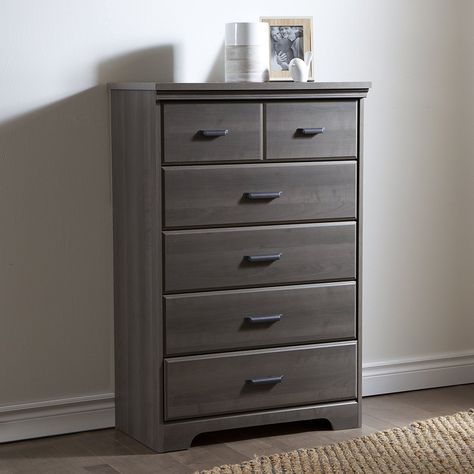 AmazonSmile: South Shore Versa 5-Drawer Chest, Gray Maple: Kitchen & Dining Drawer Chest Bedroom, Tall Drawers, Bedroom Storage Cabinets, Drawer Bedroom, Drawers Bedroom, Bedroom Chest Of Drawers, 5 Drawer Dresser, 4 Drawer Dresser, Tall Dresser