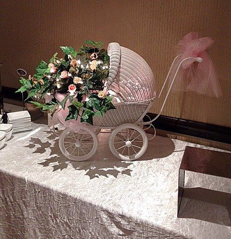 Baby Carriage Centerpiece, Buffet Centerpiece, Baby Shower Return Gifts, Ethereal Garden, Tulle Pink, Vintage Pram, Baby Shower Announcement, Doll Cradle, Antique Wicker