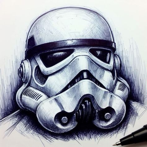 Storm Trooper Drawing, Potrait Painting, Dinosaur Sketch, Stormtrooper Helmet, Deadpool Art, Star Wars Stickers, Star Wars Drawings, Star Wars Empire, Star Wars Wallpaper