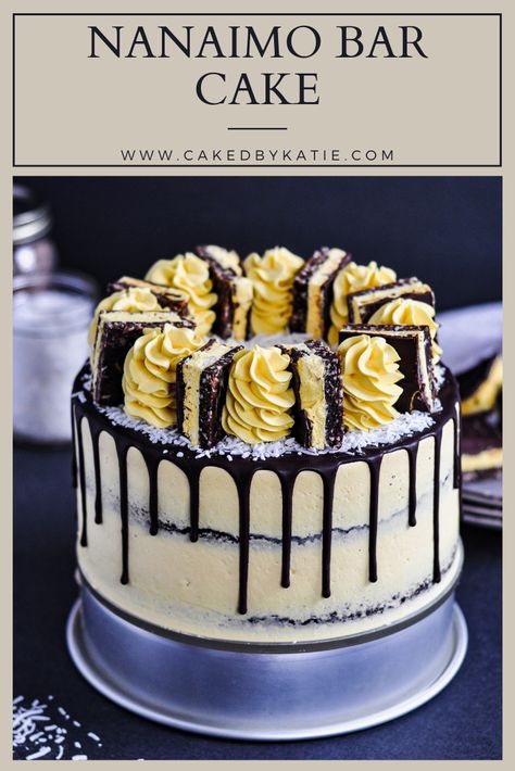 Custard Buttercream, Nanaimo Bar, Dairy Free Chocolate Cake, Dessert Squares, Bar Cake, Nanaimo Bars, Dairy Free Cake, Gourmet Cakes, Decadent Chocolate Cake