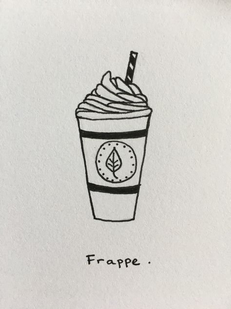 #starbucksfrappe #frappe #doodleart #falldecor  @onecornishfemale Frappe Drawing, Farm Shop, Pizza Slice, Matching Tattoos, Frappe, Doodle Art, Line Drawing, Wall Signs, Coffee Shop