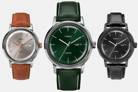 Three new Timex Marlin colors mean it’s time to buy. Timex Marlin, Mens Watches Affordable, Men's Casual Fashion, Lazy Weekend, Cool Sneakers, Rose Gold Accents, Casual Jackets, Product Development, Mens Casual