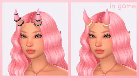 Vtuber Accessories, Oni Horns, Mods Ts4, Sims 4 Content, Ts4 Mods, Sims 4 Cas Mods, Sims 4 Anime, Sims 4 Cc Makeup, Sims 4 Cc Folder