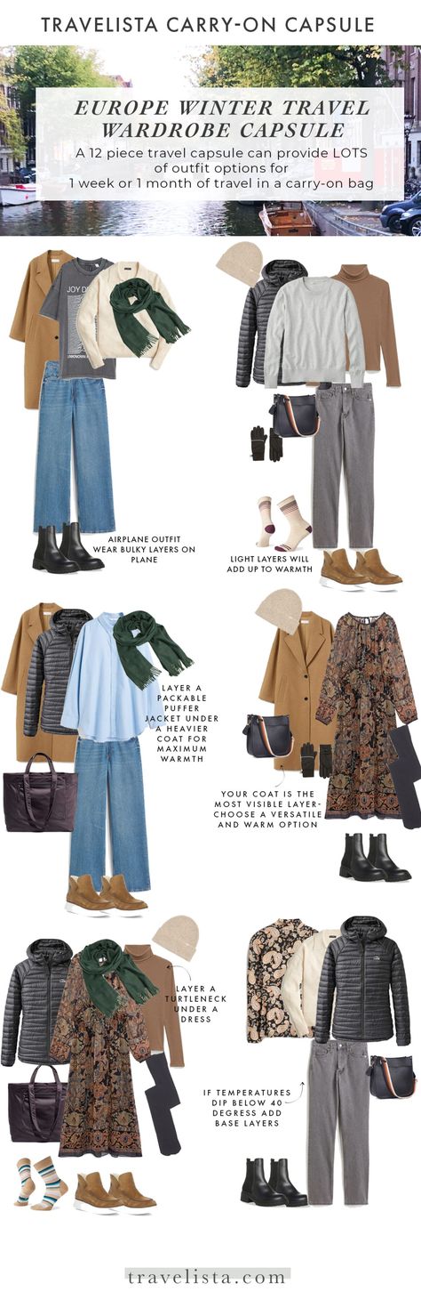 Capsule Wardrobe For Winter, Winter Capsule Wardrobe Travel, Winter Travel Wardrobe, Outfits Frio, Comfortable Travel Outfit, Winter Travel Outfit, Travel Capsule Wardrobe, Travel Capsule, Fashion Capsule Wardrobe