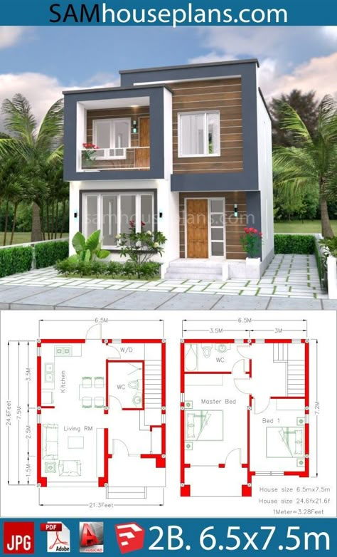 Philippines House Design, Little House Plans, House Design Plans, House Plans Mansion, Two Story House, Duplex House Plans, Simple House Design, House Plan Gallery, House Construction Plan