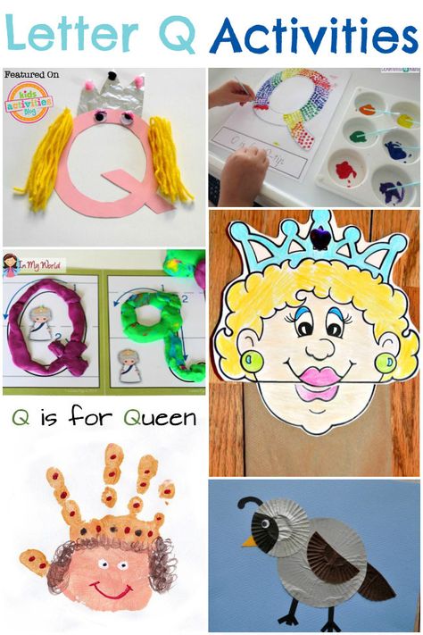 Q Crafts For Preschool, Letter Q Activities, Letter Q Crafts, Coloring Worksheets For Kindergarten, Preschool Letter Crafts, Summer Preschool Activities, Halloween Crafts Preschool, Preschool Alphabet, Kindergarten Letters