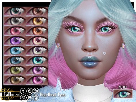 The Sims Resource - Heartbeat Eyes Eyes Sims 4 Cc, Mechanical Arm Tattoo, Cc Folder, Makeup Cc, Rainbow Eyes, Drag King, Skin Details, Sims Community, Cc Sims