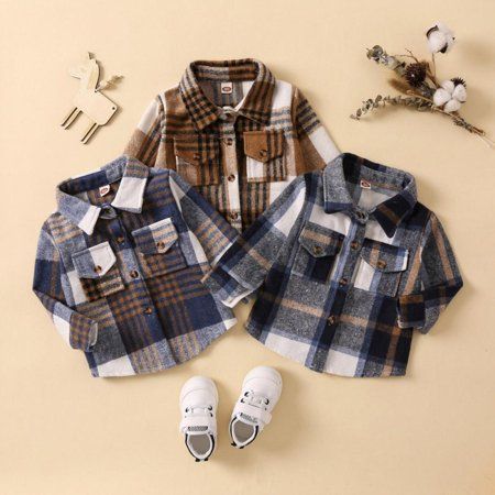 Toddler Flannel Shirt Jacket Plaid Long Sleeve Lapel Button Down Shacket Little Kids Boys Girls Shirts Coats Spring Fall Tops Specification: Style: Casual/Leisure Material: Cotton, Flannel Sleeve Length (cm): Full Gender: Boys, Girls Age: 6 months-5 years old Seasons: Spring, Autumn and Winter Package: 1 x Child's Casual Long Sleeve Plaid Shirts Tops Size: 3-4 Years.  Color: Multicolor.  Gender: unisex.  Age Group: infant. Plaid Flannel Shirts, Fall Tops, Plaid Shirts, Flannel Shirts, Long Sleeve Plaid Shirt, Clothing Inspiration, Plaid Flannel Shirt, Tops Fall, Cotton Flannel