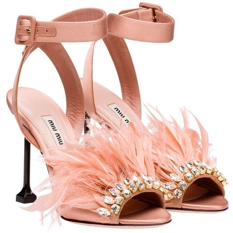 Miu Miu SANDALS ($1,170) ❤ liked on Polyvore featuring shoes, sandals, heels, embellished sandals, decorating shoes, high heeled footwear, satin shoes and high heel shoes Feather Shoes, Miu Miu Sandals, Feather Sandals, Hak Tinggi, Feather Heels, Embellished Shoes, Satin Shoes, Miu Miu Shoes, Embellished Sandals