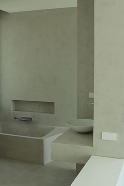 Microcement Bathroom Color, Micro Cement Bath, Coloured Microcement, Green Microcement Bathroom, Green Microcement, Cement Floor Bathroom, Cement Kitchen Floor, Micro Cement Bathroom, Of Prairies