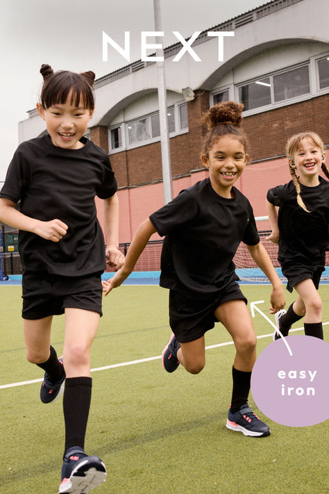 Get them set for P.E. lessons, sports days and after-school clubs with everything from polo shirts to shorts and trainers. Easy-iron tees, half-size trainers and throw-in-the-wash kits help make sure they're getting out there and getting active. Order now for next day delivery.* (*T&Cs apply.) Girls School Outfits, School Uniforms Boys, Outfits Back To School, After School Club, Boys School Uniform, School Clubs, Sports Day, Girls School, School Uniforms