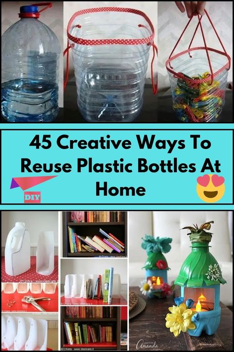 Reuse Plastic Containers, Reusable Things, Plastic Container Crafts, Plastic Bottle Crafts Diy, Upcycle Plastic, Ikea Kallax Regal, Diy Recycled Projects, Reuse Plastic Bottles, Diy Plastic Bottle