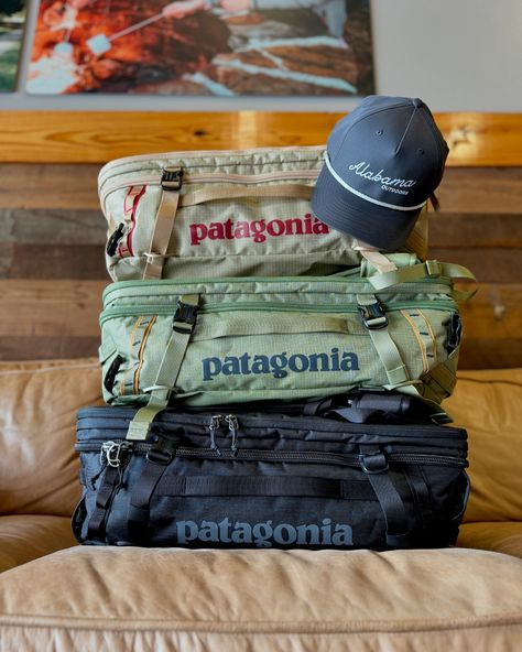 We’re geared up for summer adventures! 😎 The Patagonia Black Hole MLC is one of our favorite travel companions—it effortlessly transforms from a duffel bag into a backpack 🎒 or a shoulder bag. Ready to pack up and go? Shop it at Alabama Outdoors! Patagonia Duffel Bag, Patagonia Bag, Traveling Backpack, Patagonia Backpack, Backpacking Backpack, Patagonia Black Hole, Backpack Aesthetic, Camp Gear, Adventure Bags