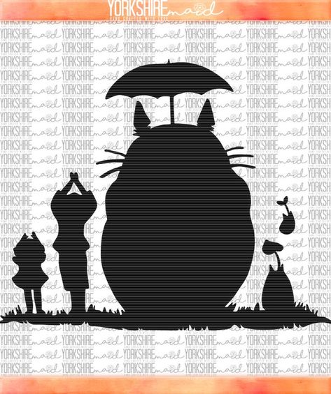 Totoro Pumpkin Carving, Totoro Pumpkin, Totoro Silhouette, Pumpkin Carving Template, Totoro Art, Neighbour Totoro, Cricut Explore Air Projects, My Neighbour Totoro, Pumpkin Template