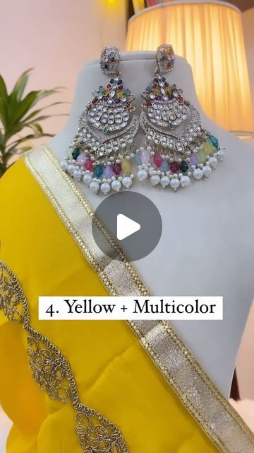 Combination Dresses, Wedding Jewelery, Indian Colours, Sharara Suit, Yellow Saree, Haldi Ceremony, Ethnic Necklaces, Ethnic Earrings, Kundan Necklaces