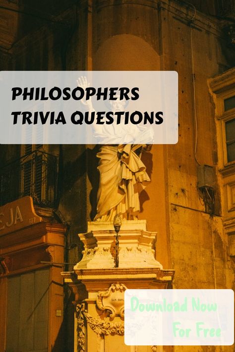 Expand your knowledge and challenge yourself with thought-provoking Philosophers Trivia Questions. Delve into the world of philosophy as you test your intellect and discover fascinating insights about renowned philosophers. Engage in a stimulating mental exercise that will intrigue both novices and enthusiasts of philosophical thinking alike. Strengthen your understanding of the great thinkers and their profound ideas through these captivating trivia questions. Experience the thrill of unravelin Movie Trivia Quiz, Science Trivia, Word Skills, Mental Exercises, Study Break, Great Thinkers, Movie Facts, Trivia Quiz, Challenge Yourself