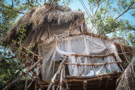 Saraii - Tree House Crib Stranded Island, Constructivism Architecture, Desert Paradise, Island Aesthetic, Primitive House, Gili Air, Timber Architecture, Cool Tree Houses, Island House