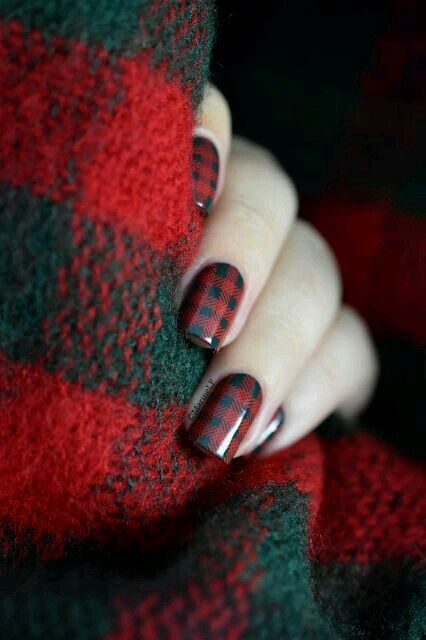 Tartan Nails, Plaid Nail Art, Manicure Nail Designs, Summer Manicure, Plaid Nails, Her Nails, Dipped Nails, Color Street Nails, Nail Art Inspiration