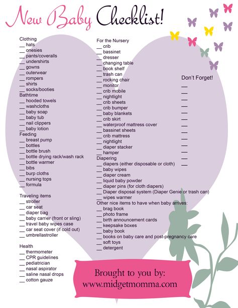 Printable Baby Checklist | This is a FREE Baby Needs checklist just for MidgetMomma readers Needs List, Baby Needs List, Shower Checklist, New Baby Checklist, Newborn Checklist, Baby Shower Checklist, Baby Crib Bumpers, Plan Checklist, Parenting Jokes