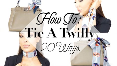 20 Fun New Ways To Wear A Twilly Scarf | Fendi Wrappy - YouTube Hermes Twilly Hair, Bag Twilly, Hermes Twilly Scarf, Cute Professional Outfits, Fendi Scarf, Scarf Ideas, Burberry Purse, Hermes Twilly, Twilly Scarf