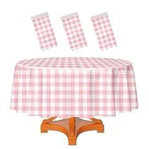 Gingham Table Cloth, Disposable Tablecloth, Gingham Tablecloth, Checkered Tablecloth, Camping Birthday, Round Tables, Table Cover, Pink And White, Gingham