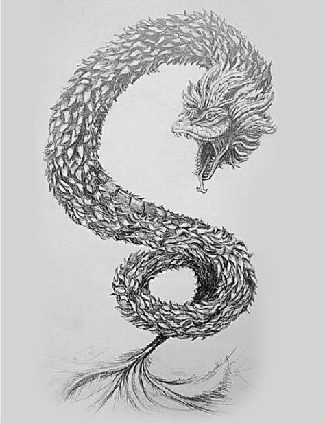 Feather Serpent, Aztec Serpent, Quetzalcoatl Tattoo, Tattoo 2017, Ouroboros Tattoo, Feathered Serpent, Serpent Tattoo, Aztec Tattoo Designs, Dragon Sleeve Tattoos