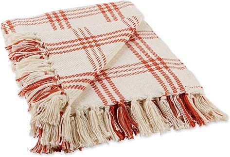 Farmhouse Throws, Fringe Throw Blanket, Red Throw Blanket, Red And White Plaid, Plaid Throw Blanket, Fringe Throw, Fall Bedding, Bed Scarf, Charm Quilt