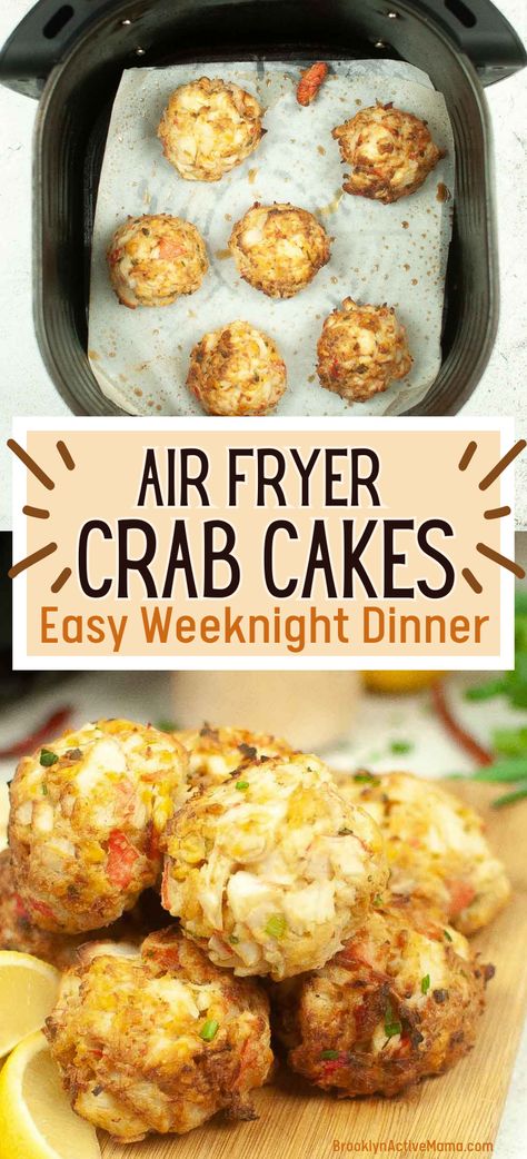 Easy Air Fryer Crab Cakes Air Fryer Crab Cakes Recipes, Imation Crab Recipes Air Fryer, Crab Balls Recipe Air Fryer, Imitatation Crab Recipe Ideas Air Fryer, Crab Cakes In Air Fryer, Crab Bites Recipe, Crab Balls Recipe, Air Fryer Crab Cakes, Frozen Crab Cakes