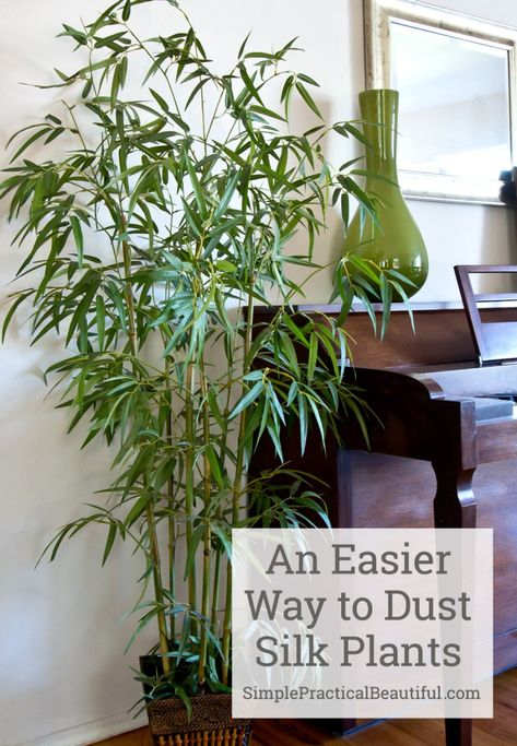 This is so much easier than dusting fake plants with a dust cloth, and so much better for allergies. Large Fake Plants, Artificial Plants Indoor, Fake Plants Decor, Fake Trees, Silk Tree, Bamboo Tree, Seasonal Allergies, Faux Tree, Silk Plants