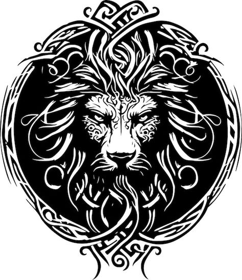 Celtic Lion Tattoo For Men, Scottish Lion Tattoo, Celtic Ornaments Pattern, Medieval Woodcut Art, Celtic Art Tattoo, Lion Arm Tattoo, Lion Back Tattoo, Scottish Tattoos, Viking Images