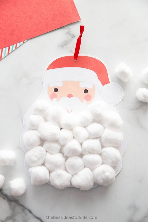 Cotton Ball Santa Beard Countdown Cotton Ball Santa, Santa Beard Countdown, Santa's Beard Countdown, Cotton Ball Crafts, 2nd Christmas, Cool Advent Calendars, Christmas Tree Advent Calendar, Book Christmas Tree, Santa Beard