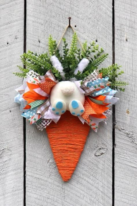 15 Dollar Tree Easter Crafts to Elevate Your Decor Dollar Tree Easter Decor, Easter Crafts Dollar Store, Dollar Tree Easter Crafts, Carrot Wreath, Crafts Dollar Store, Easter Wreath Diy, Easter Spring Wreath, Diy Spring Wreath, Easter Craft Decorations