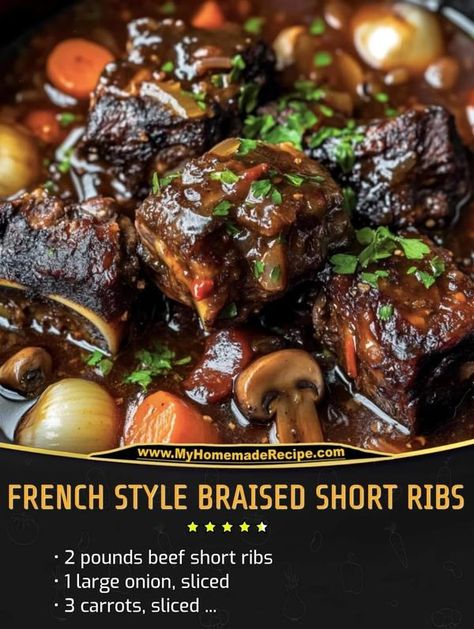 French Style Braised Short Ribs, Braised Boneless Beef Ribs, French Braised Short Ribs, Short Ribs And Polenta, Mexican Short Ribs Recipe, Beef Short Rib Recipes Oven, Short Rib Recipes Oven, Ribs Recipe Oven, Boneless Beef Ribs