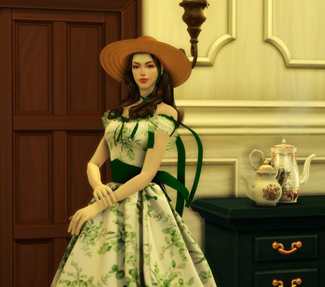 [simna] Scarlett O'hara dress - Screenshots - The Sims 4 Create a Sim - CurseForge Scarlett Ohara Dresses, Scarlett O Hara, Kerbal Space Program, Scarlett O'hara, Best Mods, Feminine Outfit, The Sims 4, Sims Cc, The Sims