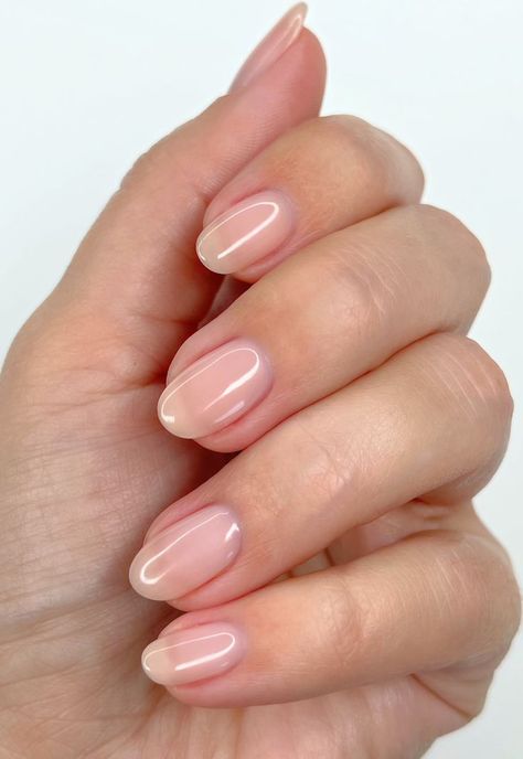 Biab Builder Gel Nails, Clear Hard Gel Nails, Clear Biab Nails, Builder In A Bottle Nails, Clear Builder Gel Nails, Jelly Nude Nails, Clear Gel Manicure, Clear Pink Nails, Semi Nails