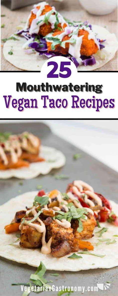 Whether it’s for Taco Tuesday, Cinco de Mayo, or a Dinner Party …everyone needs a few mouthwatering Vegan Taco Recipes to try! Well here’s 25 of them to get you started! Vegetarian Cinco De Mayo Recipes, Vegan Cinco De Mayo Recipes, Latina Food, Vegan Entree Recipes, Vegan Tacos Recipes, Cinco De Mayo Recipes, Tuesday Recipes, Healthy Vegan Dinner Recipes, Vegan Taco