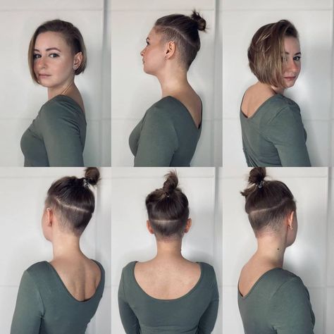 360 Undercut, Bob Undercut, Side Cut Hairstyles, Aline Bob, Nape Haircut, Undercut Bob, Nape Undercut, Bob Cuts, Undercut Hairstyles