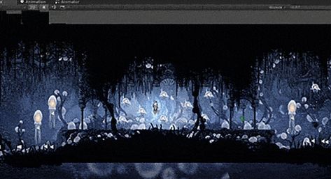 A parallax view showing how Team Cherry layers 2D assets for vivid results. Game Level Design, Team Cherry, Creepy Backgrounds, Game 2d, Pixel Art Background, Hollow Art, Game Environment, Different Art Styles, Game Background