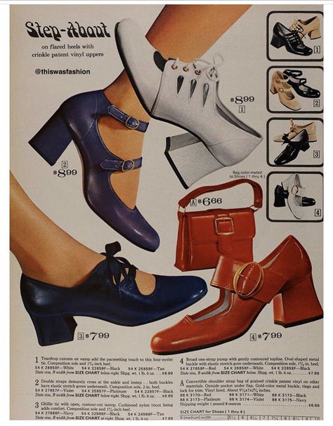 Vintage 70s Shoes, 60s Shoes Women, 70’s Shoes For Women, Retro Shoes 70s, 70s Footwear, 1960s Womens Shoes, 60s Footwear, Vintage Ads Shoes, 50s Accessories