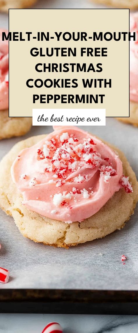 Image for Melt-in-Your-Mouth Gluten Free Christmas Cookies with Peppermint Cookies With Peppermint, Peppermint Cookie Recipe, Gluten Free Christmas Cookies, Christmas Baking Recipes, Gluten Free Cookie Recipes, Gluten Free Christmas, Peppermint Cookies, Food Scale, Baked Chips